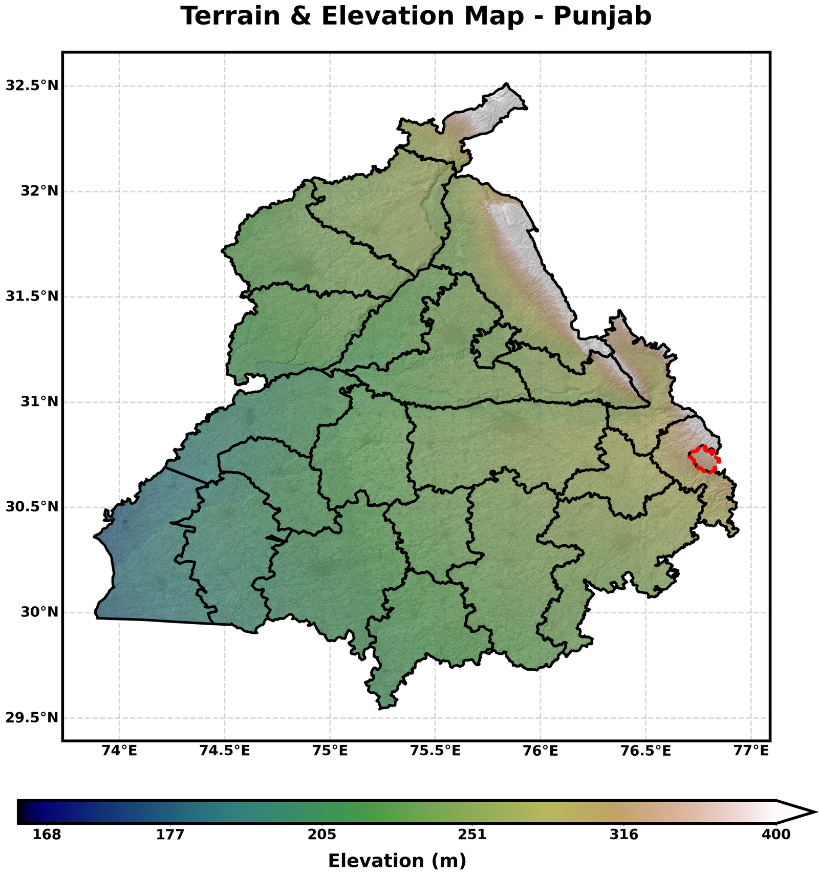 Punjab Terrain Map